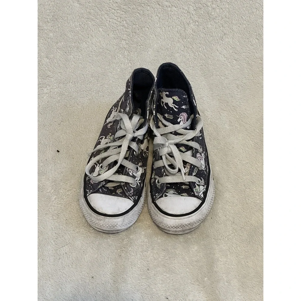 Converse All Star Girl's Navy Blue Unicorn Space Hightop Sneakers Size 12